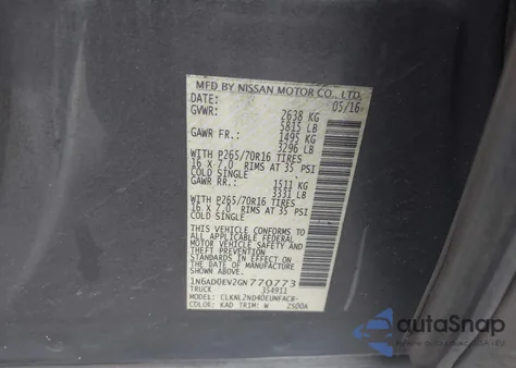 2016 Nissan Frontier Sv from USA, damaged, VIN 1N6AD0EV2GN770773